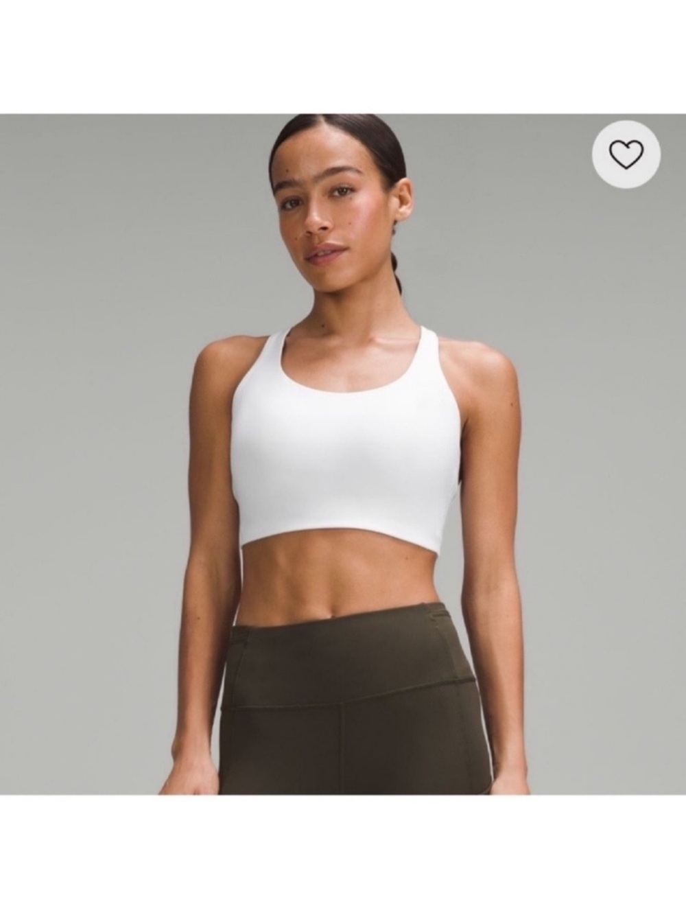 Like New Lululemon Energy Bra High Support- White, Size 34C